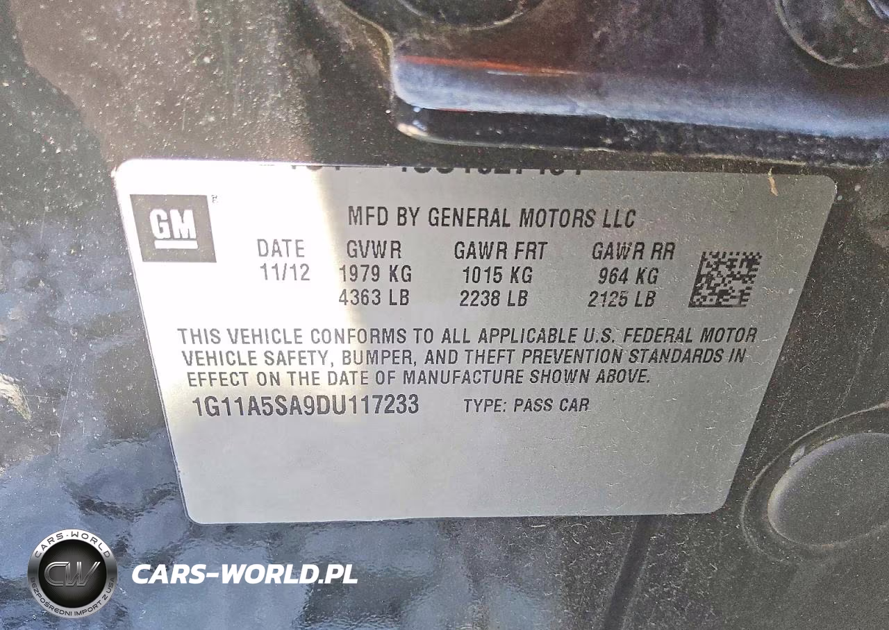 2013 Chevrolet Malibu Ls VIN:1G11A5SA9DU117233 - 12