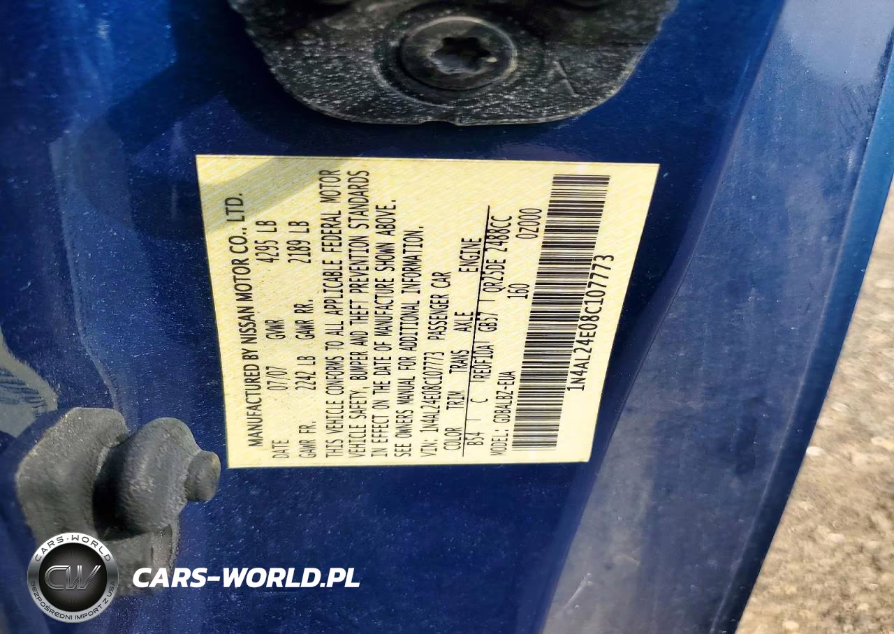 2008 Nissan Altima 2.5 S VIN:1N4AL24E08C107773 - 12