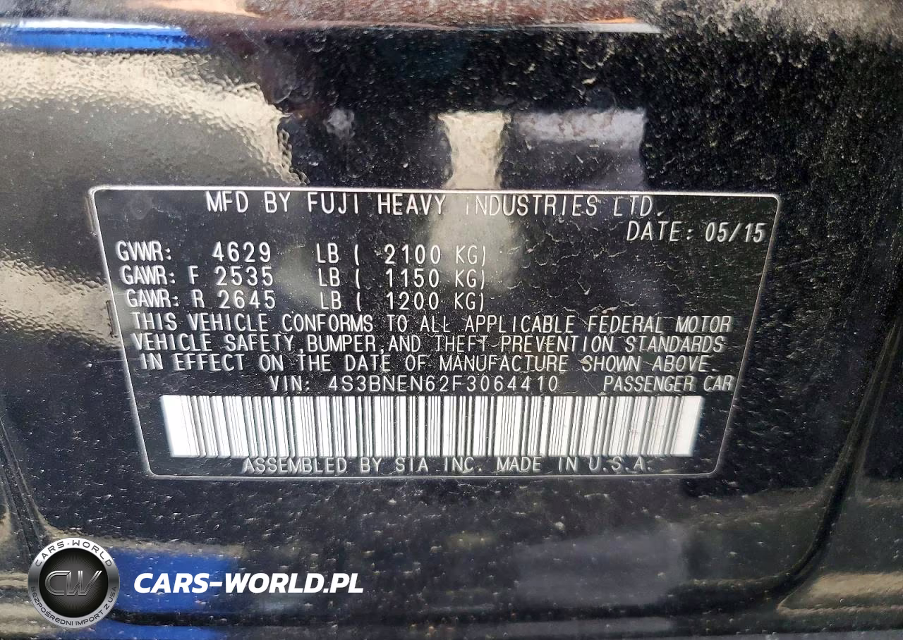 2015 Subaru Legacy 3.6R Limited VIN:4S3BNEN62F3064410 - 12