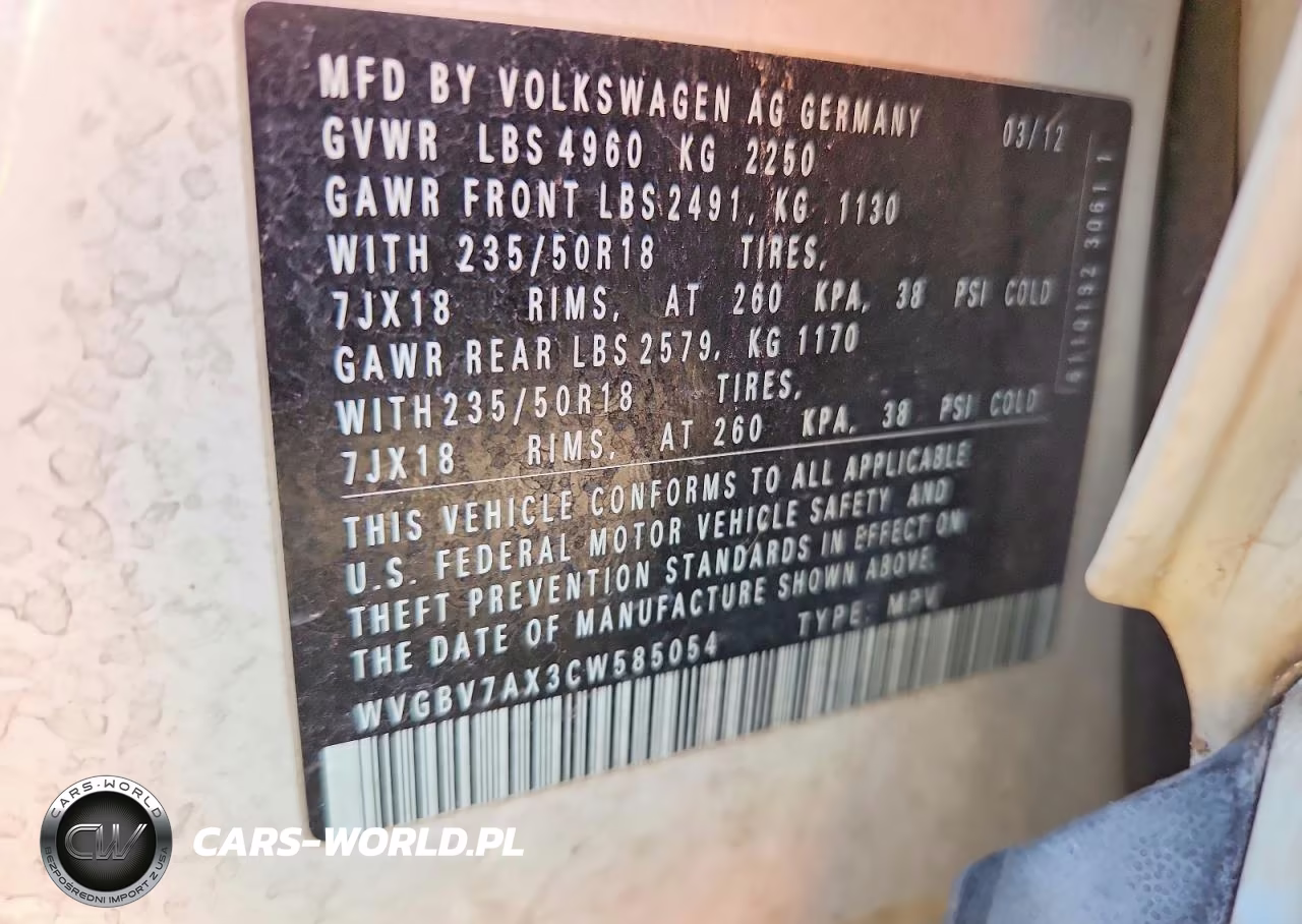 2012 Volkswagen Tiguan S VIN:WVGBV7AX3CW585054 - 13