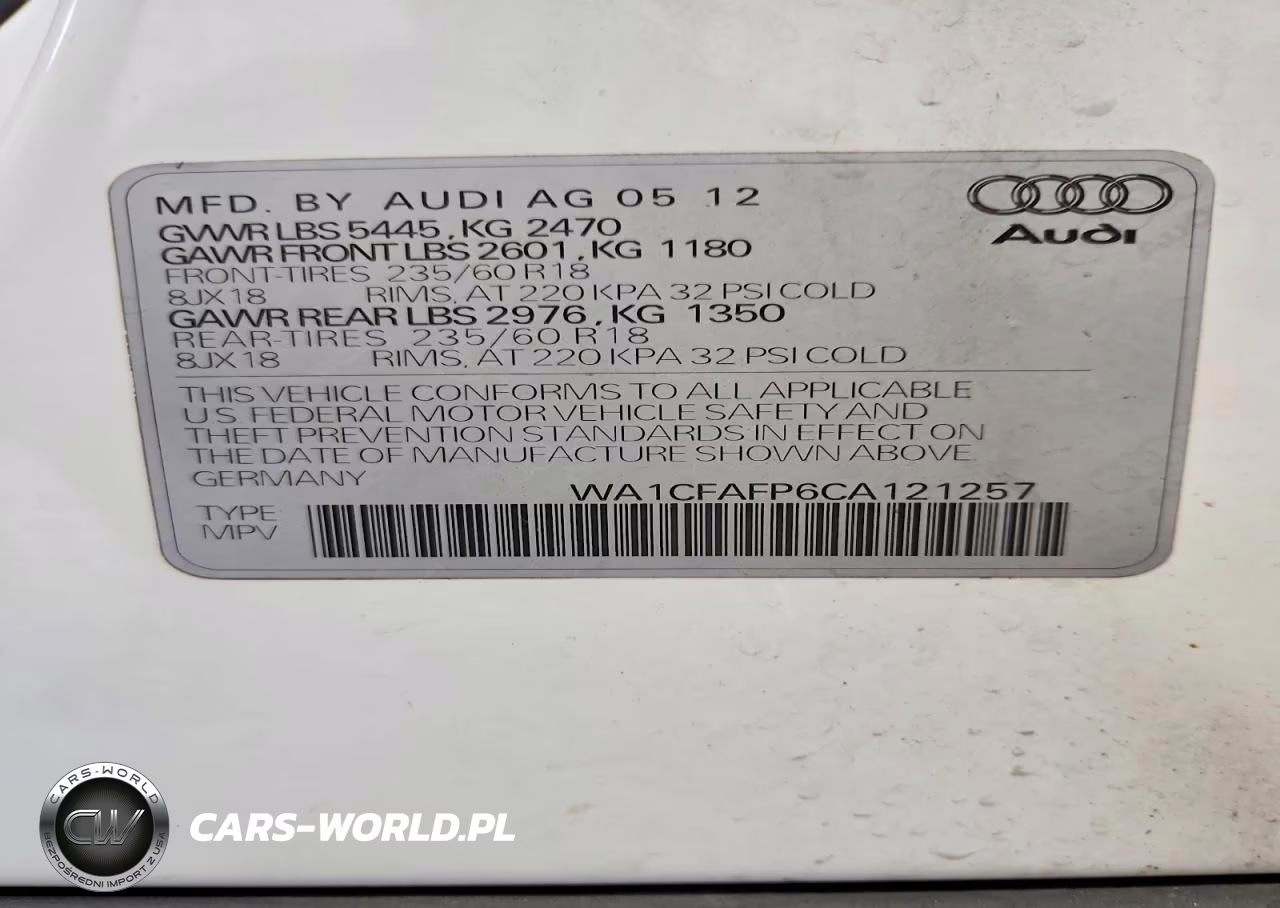 2012 Audi Q5 Premium VIN:WA1CFAFP6CA121257 - 13