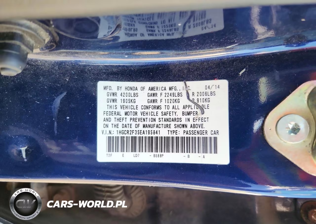 2014 Honda Accord Lx VIN:1HGCR2F35EA195841 - 12
