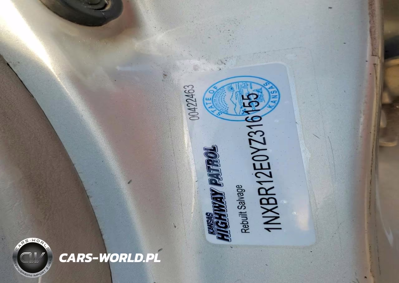 2000 Toyota Corolla Ve VIN:1NXBR12E0YZ316155 - 12