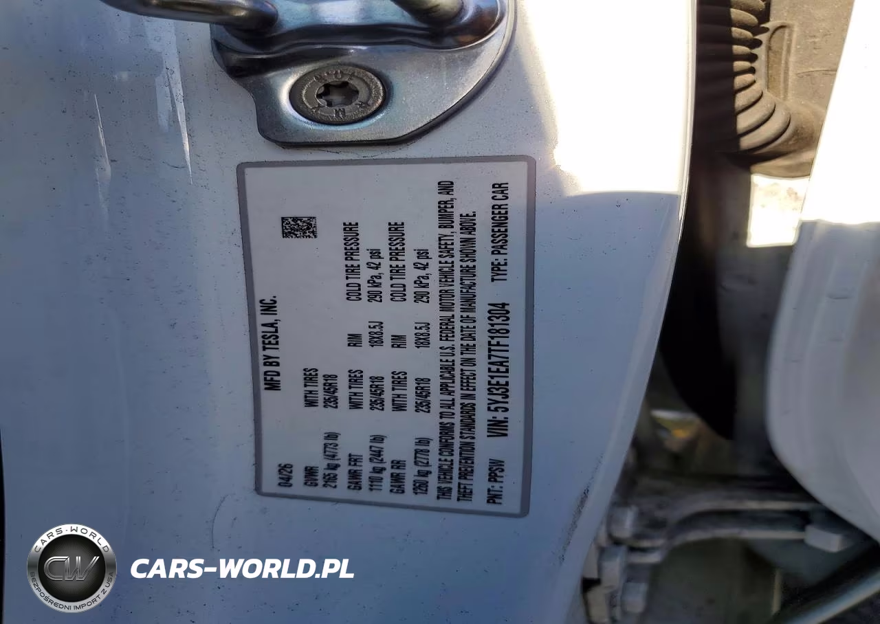 2026 Tesla Model 3 VIN:5YJ3E1EA7TF181304 - 12