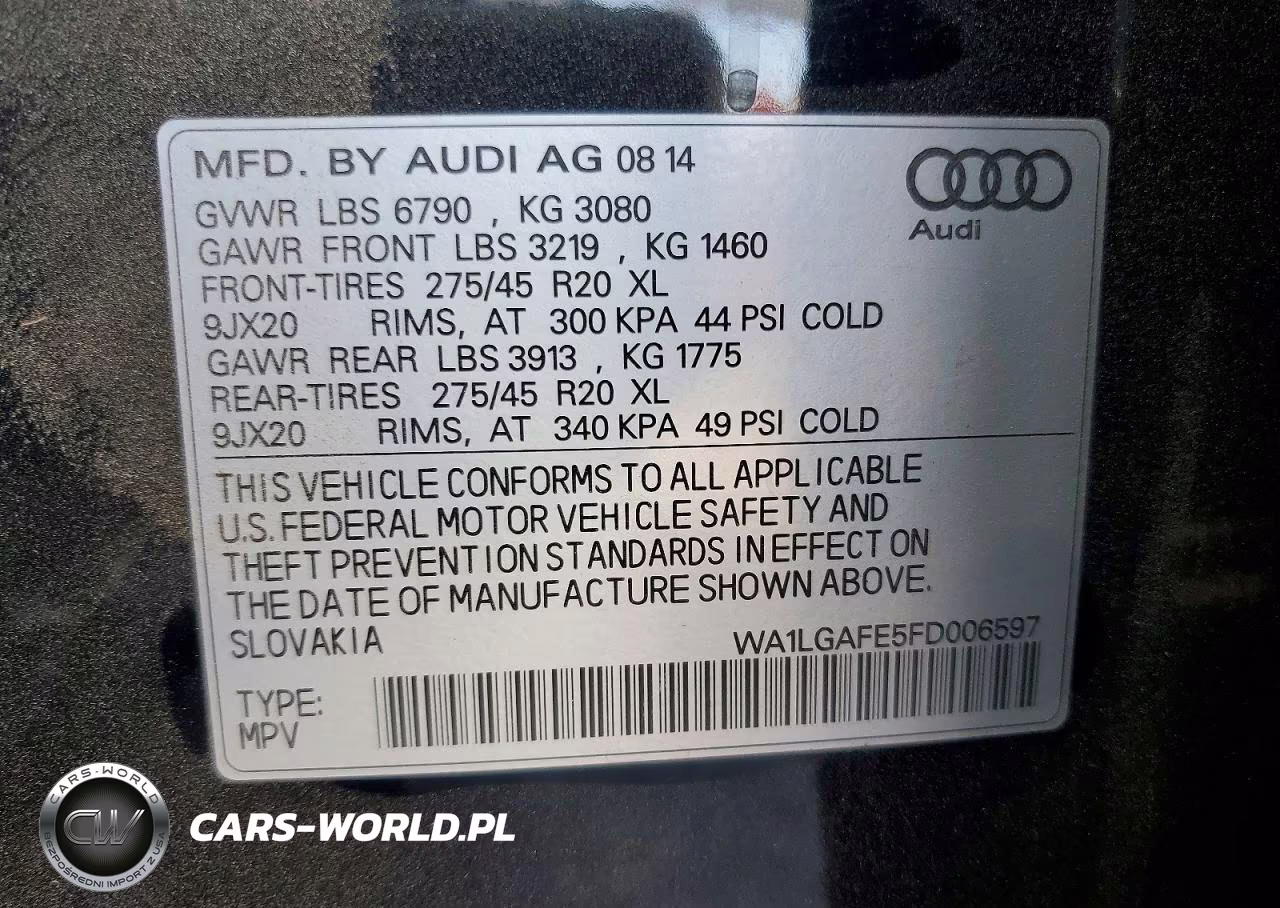 2015 Audi Q7 Premium Plus VIN:WA1LGAFE5FD006597 - 13