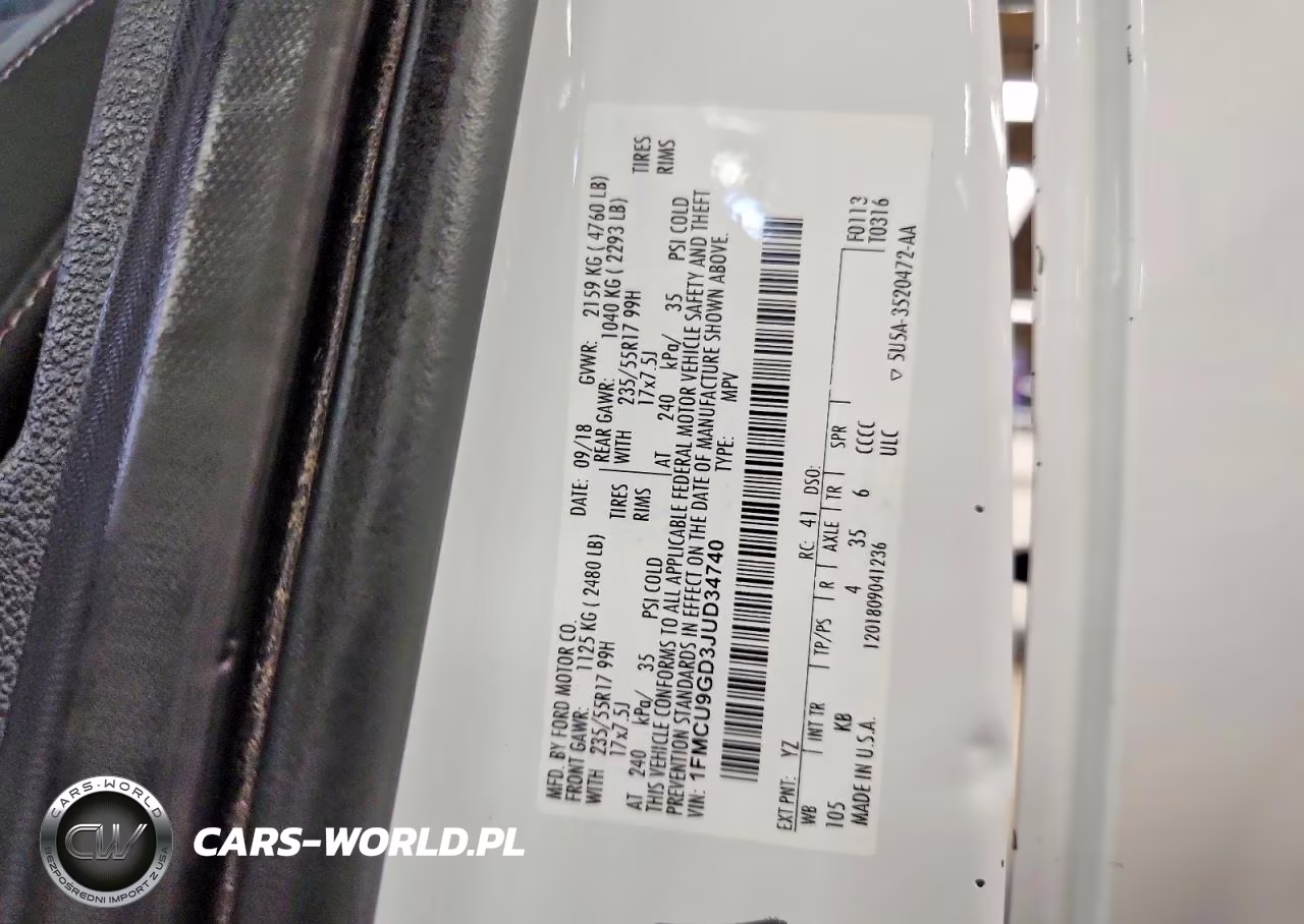 2018 Ford Escape Se VIN:1FMCU9GD3JUD34740 - 13