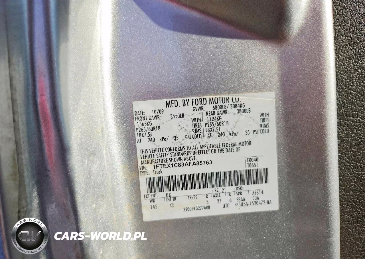 2010 Ford F150 Super Cab VIN:1FTEX1C83AFA85763 - 12