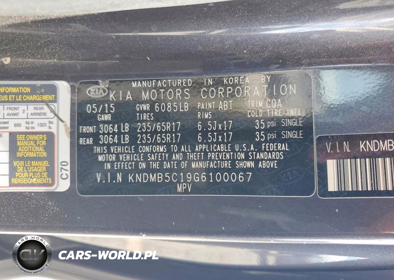 2016 Kia Sedona Lx VIN:KNDMB5C19G6100067 - 13