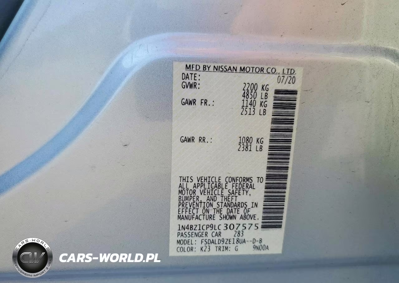 2020 Nissan Leaf Sv Plus VIN:1N4BZ1CP9LC307575 - 13