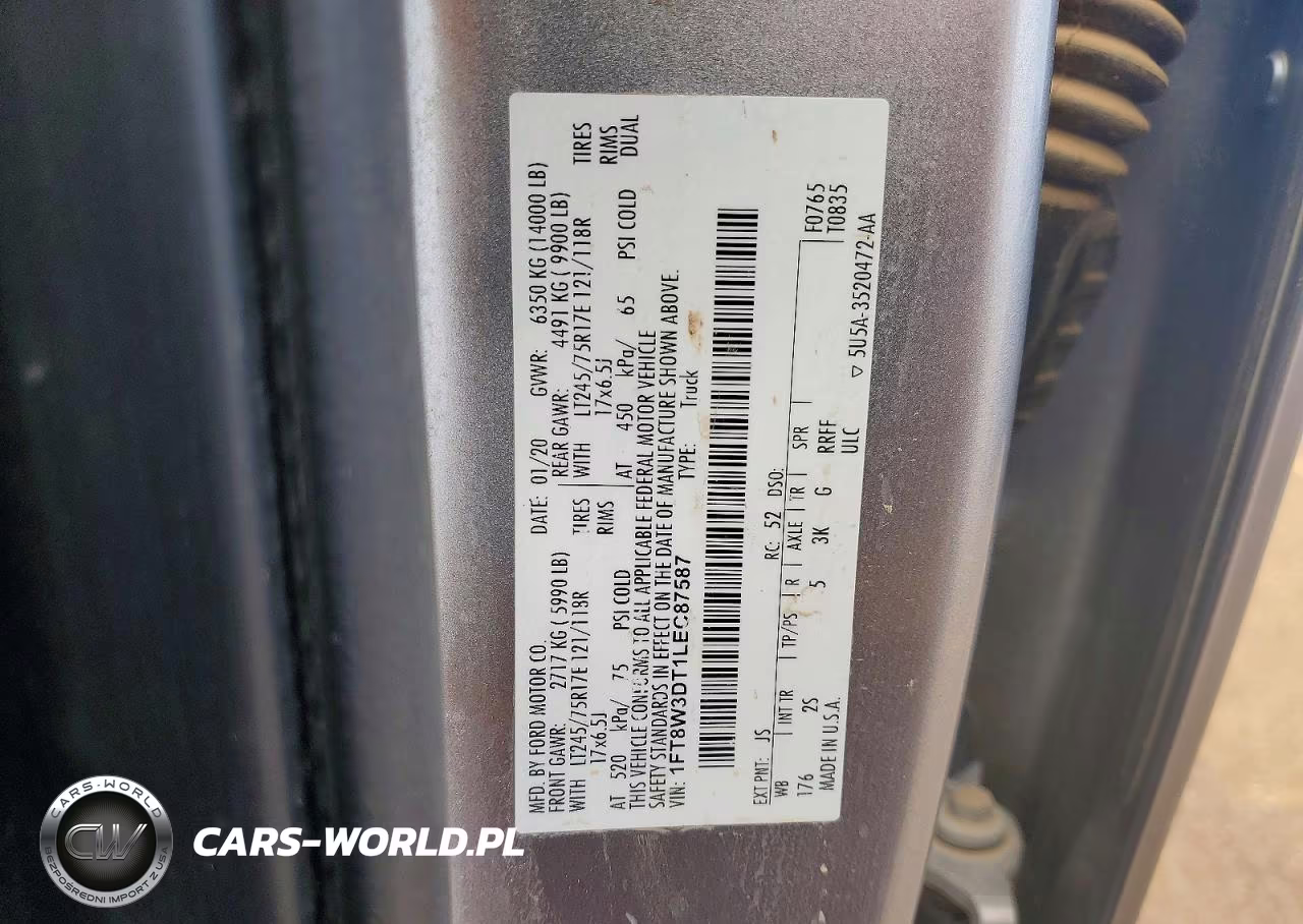 2020 Ford F350 Super Duty VIN:1FT8W3DT1LEC87587 - 12