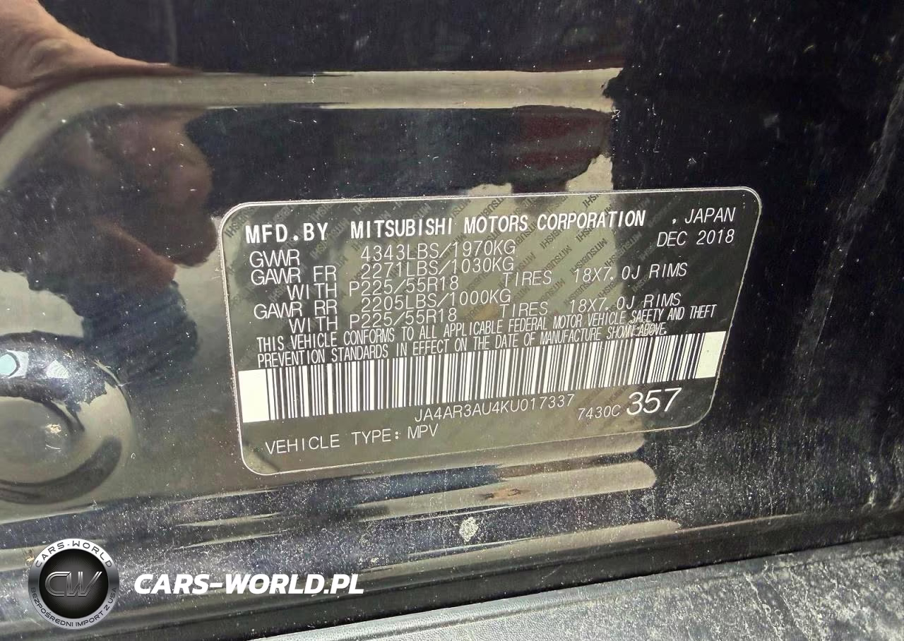 2019 Mitsubishi Outlander Sport Es VIN:JA4AR3AU4KU017337 - 10