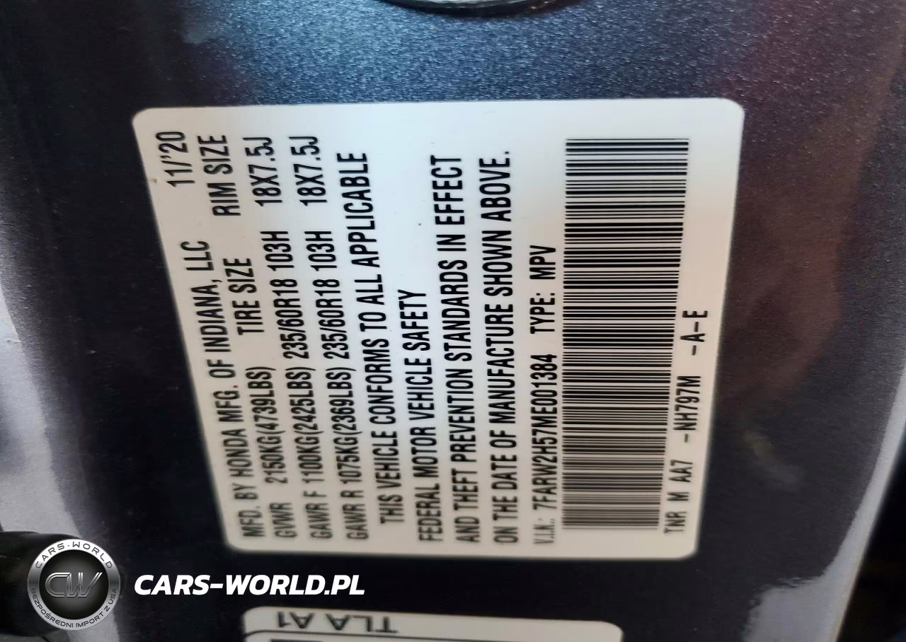 2021 Honda Cr-V Ex VIN:7FARW2H57ME001384 - 13