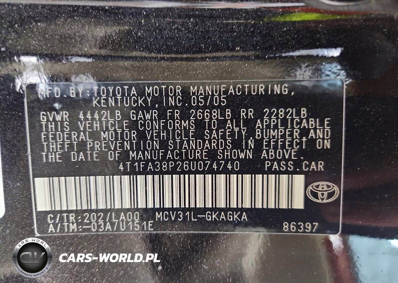 2006 Toyota Camry Solara Sle V6 VIN:4T1FA38P26U074740 - 12