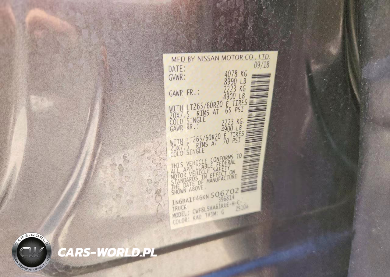 2019 Nissan Titan Xd Sv VIN:1N6BA1F46KN506702 - 12