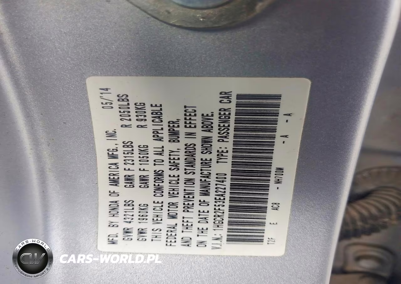 2014 Honda Accord Sport VIN:1HGCR2F53EA227400 - 12