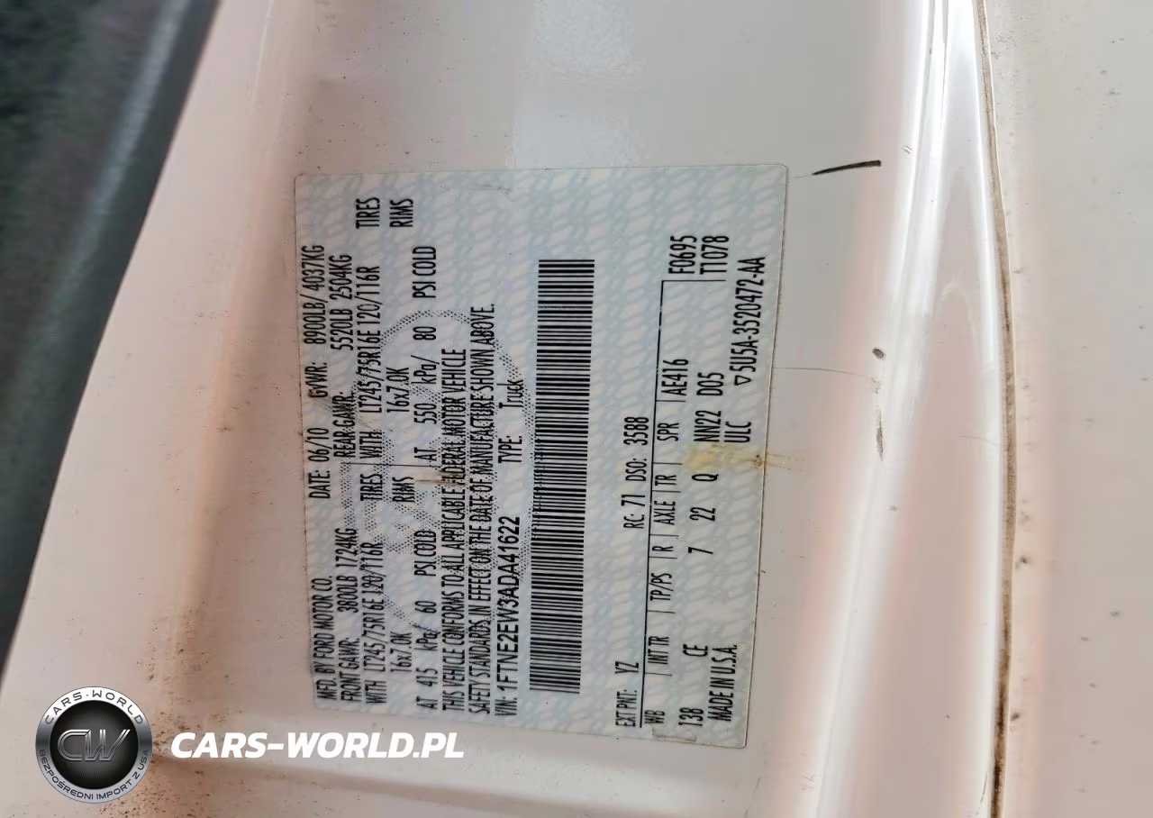 2010 Ford Econoline E250 Van VIN:1FTNE2EW3ADA41622 - 13