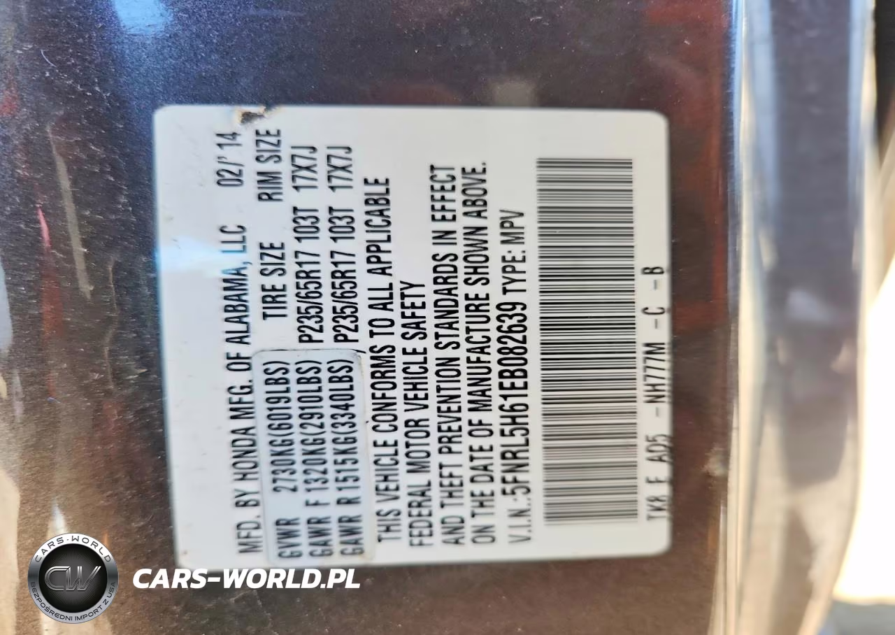 2014 Honda Odyssey Exl VIN:5FNRL5H61EB082639 - 13