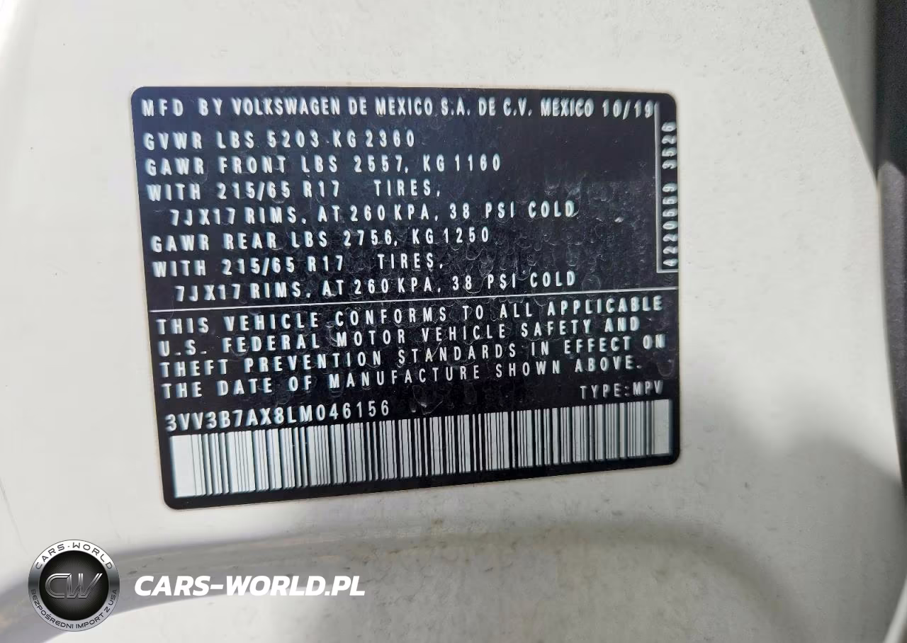 2020 Volkswagen Tiguan Se VIN:3VV3B7AX8LM046156 - 13