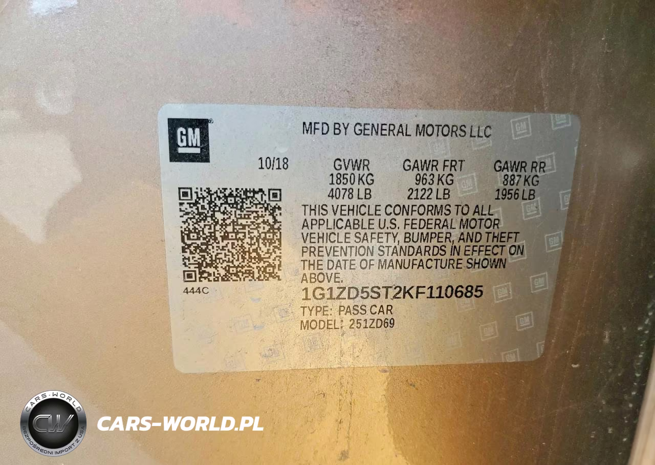 2019 Chevrolet Malibu Lt VIN:1G1ZD5ST2KF110685 - 12