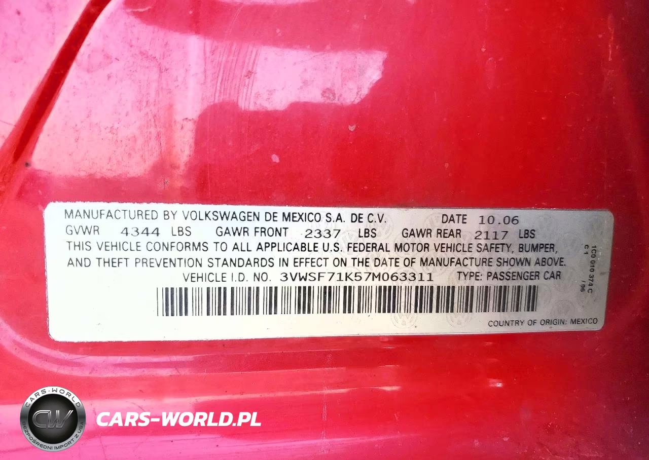 2007 Volkswagen Jetta 2.5 Option Package 1 VIN:3VWSF71K57M063311 - 12