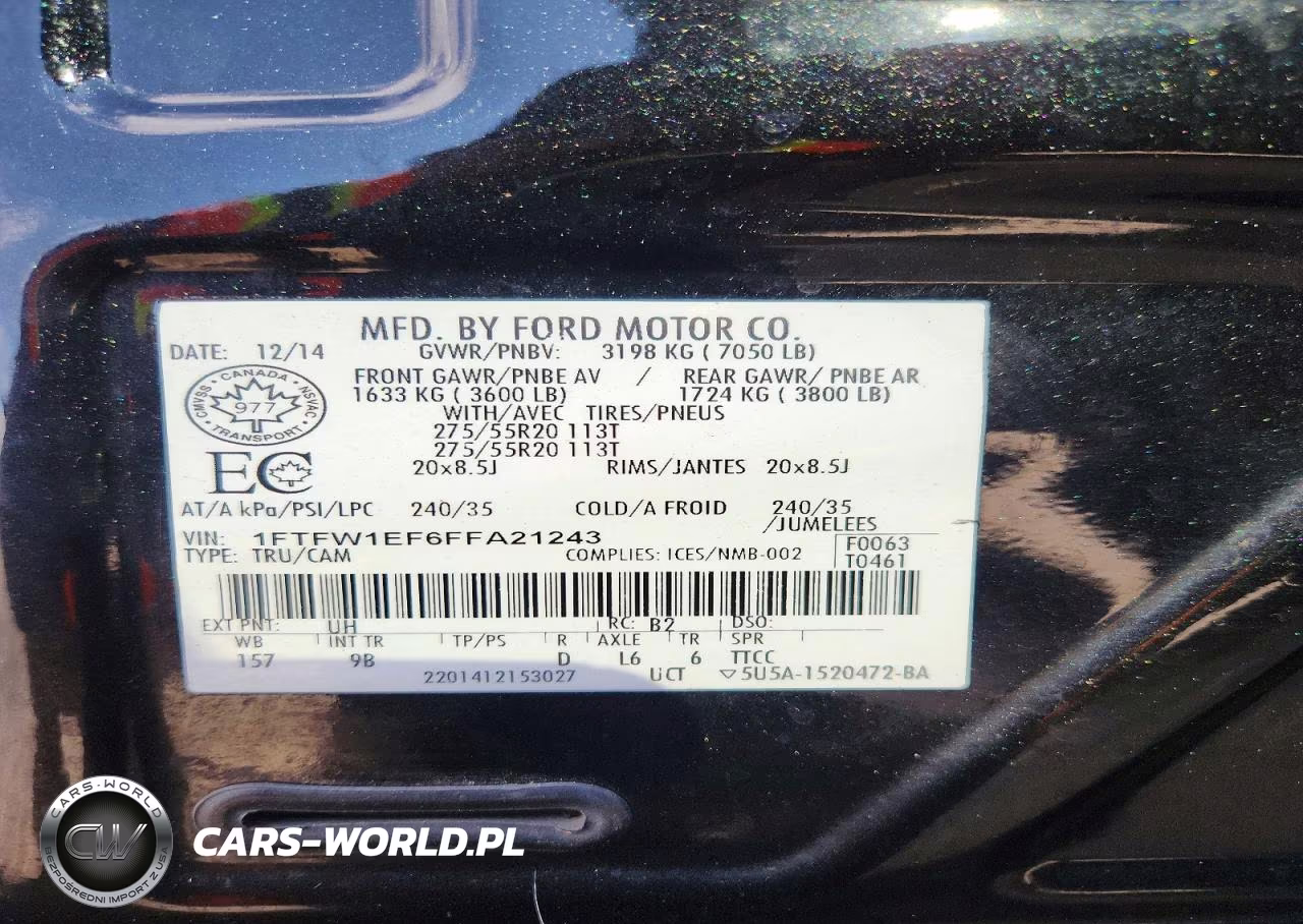2015 Ford F150 Supercrew VIN:1FTFW1EF6FFA21243 - 13