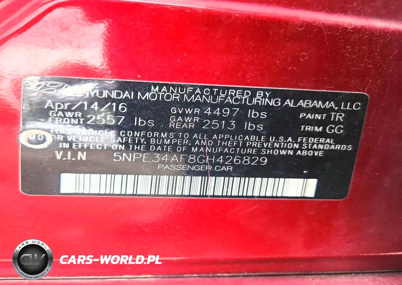 2016 Hyundai Sonata Sport VIN:5NPE34AF8GH426829 - 12