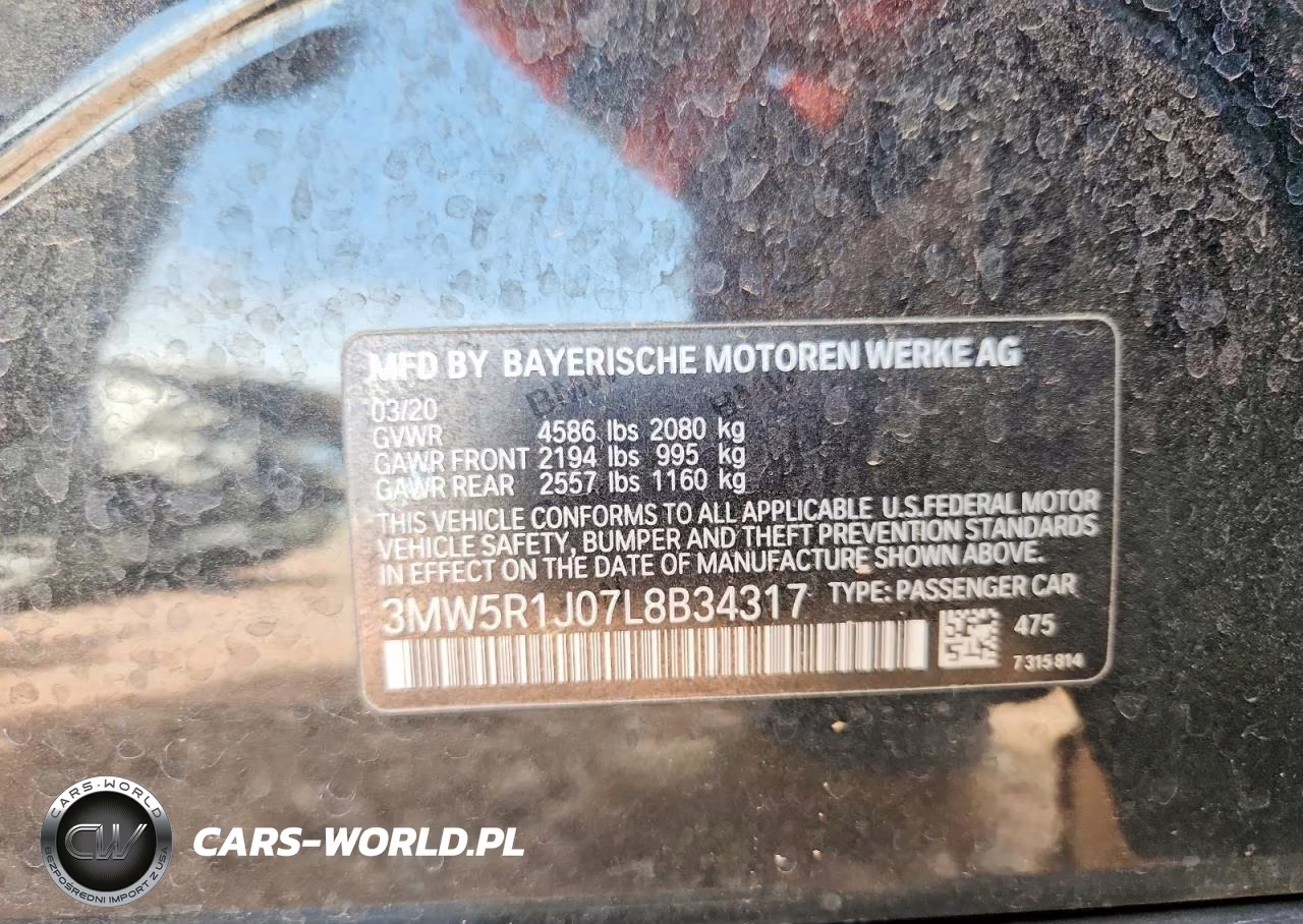 2020 BMW 330I VIN:3MW5R1J07L8B34317 - 12