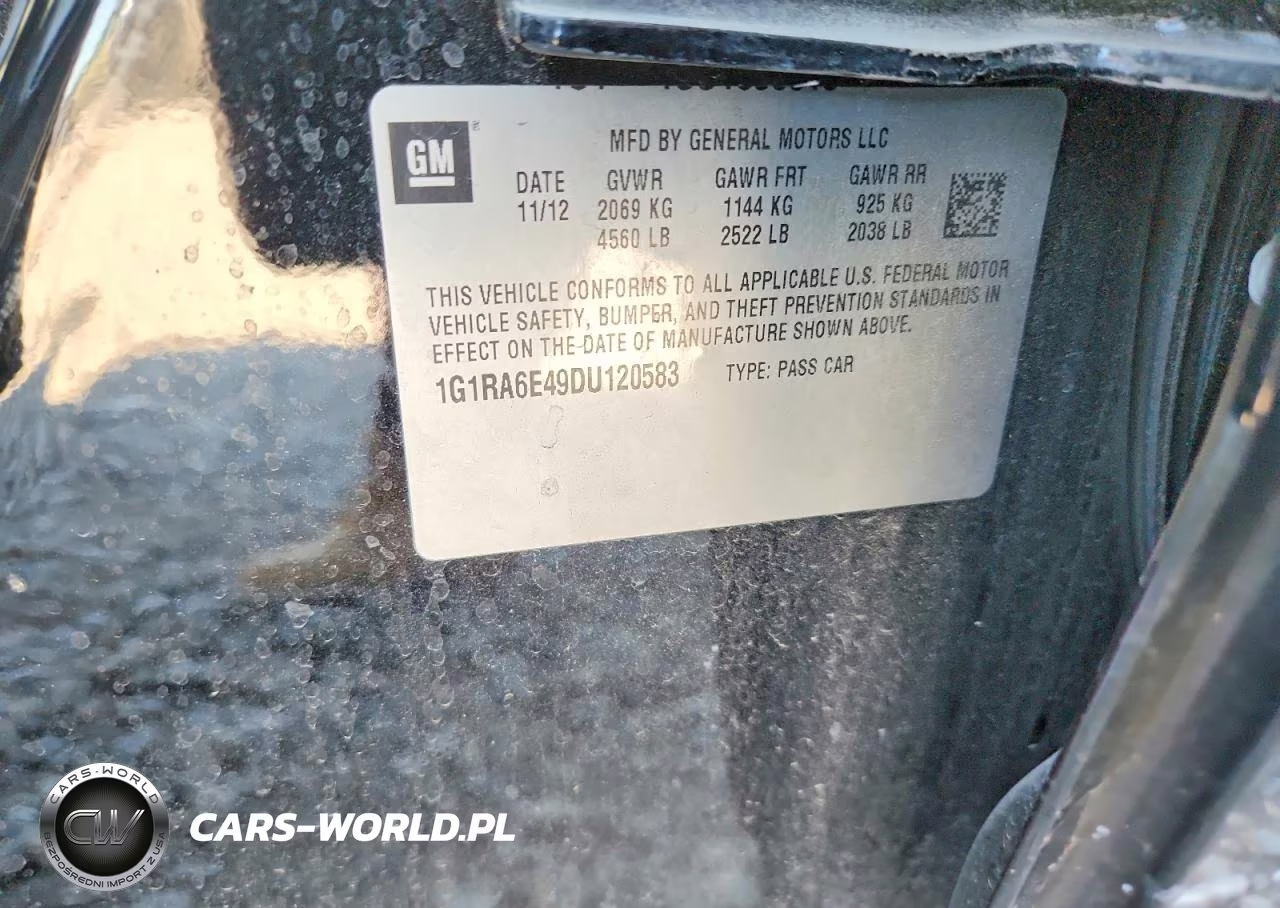 2013 Chevrolet Volt VIN:1G1RA6E49DU120583 - 12