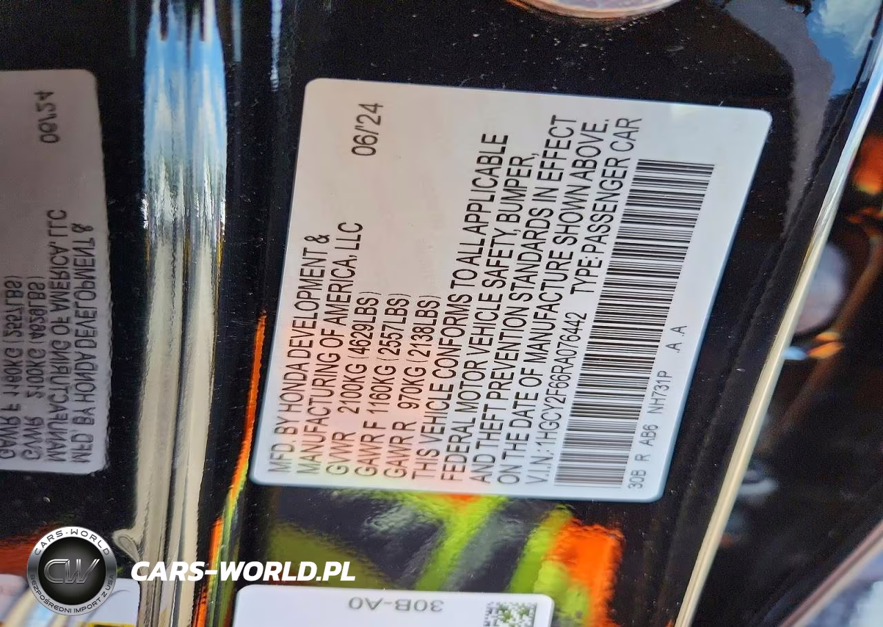 2024 Honda Accord Hybrid Exl VIN:1HGCY2F66RA076442 - 12