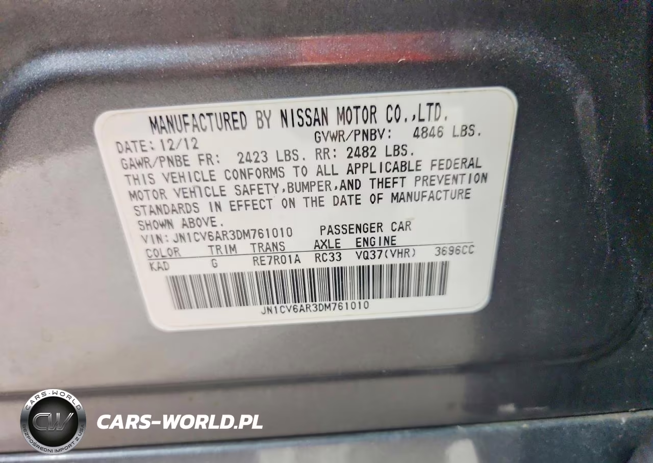 2013 Infiniti G37 Sedan X VIN:JN1CV6AR3DM761010 - 12