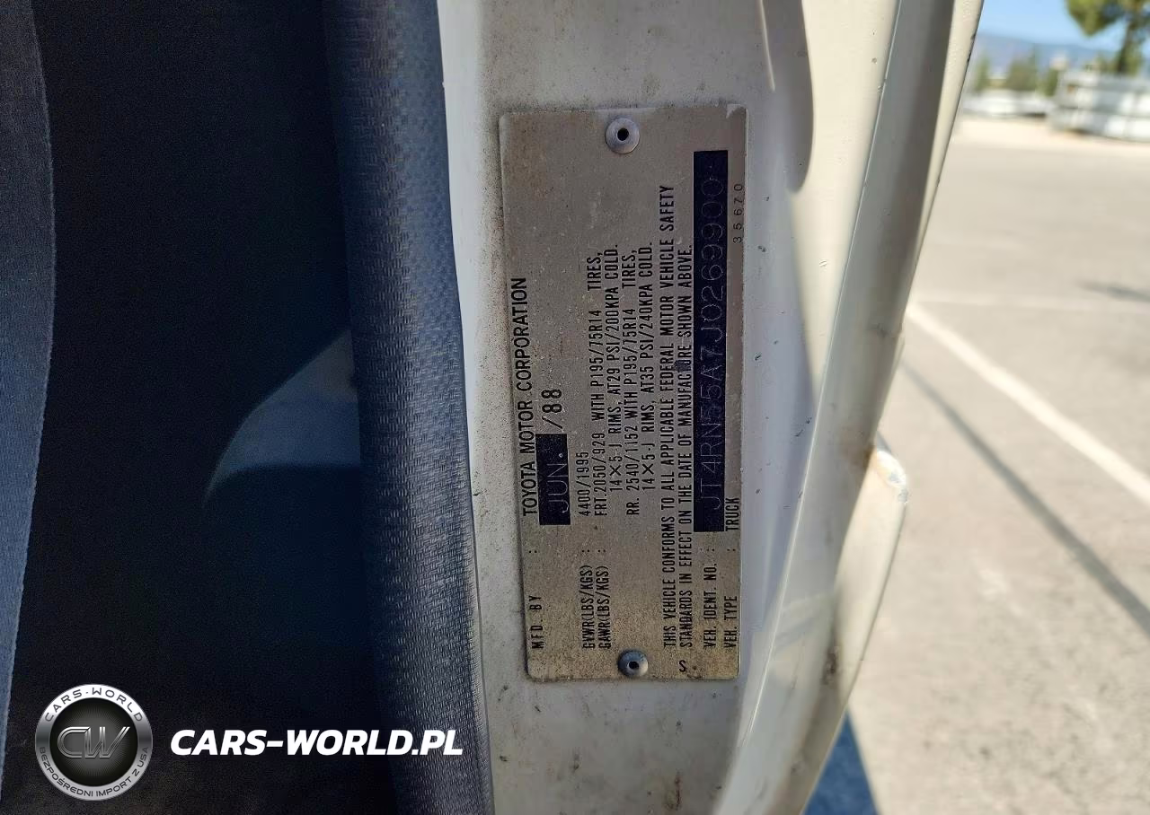 1988 Toyota Pickup 1-2 Ton Rn55 VIN:JT4RN55A7J0269900 - 12