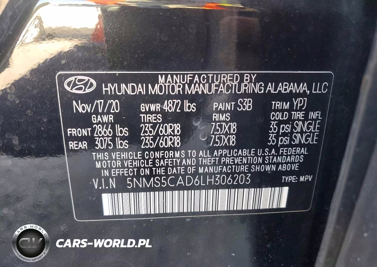 2020 Hyundai Santa Fe Limited VIN:5NMS5CAD6LH306203 - 13