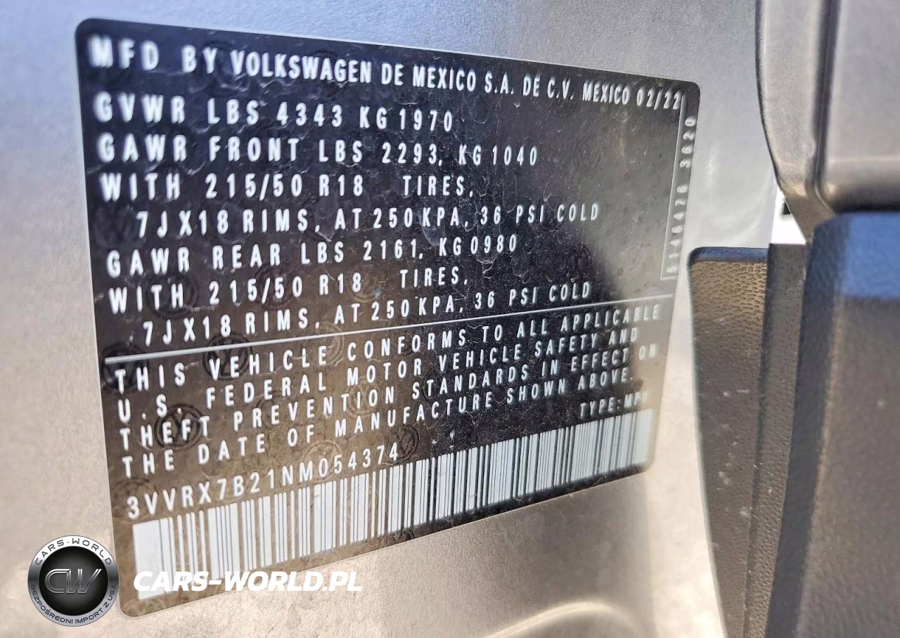 2022 Volkswagen Taos Se VIN:3VVRX7B21NM054374 - 13