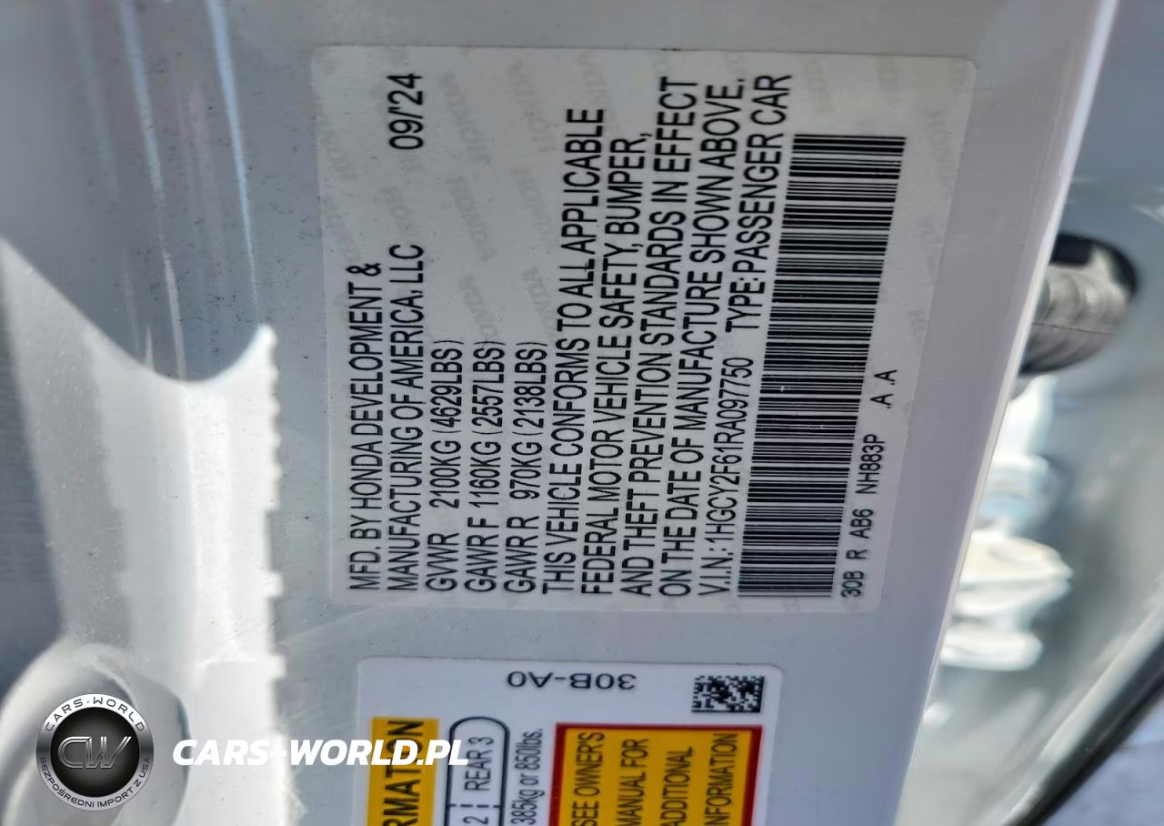 2024 Honda Accord Hybrid Exl VIN:1HGCY2F61RA097750 - 12