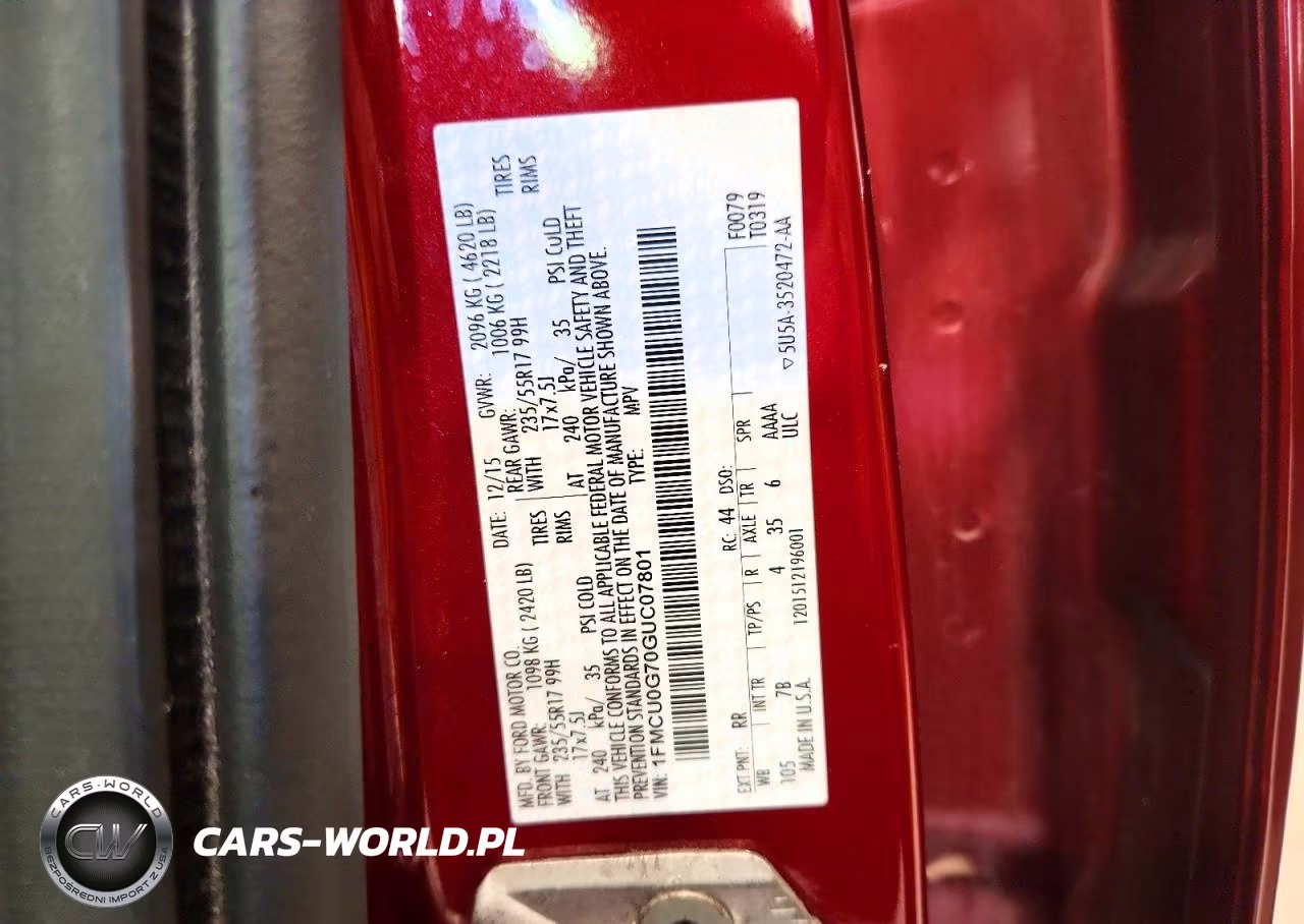 2016 Ford Escape Se VIN:1FMCU0G70GUC07801 - 12