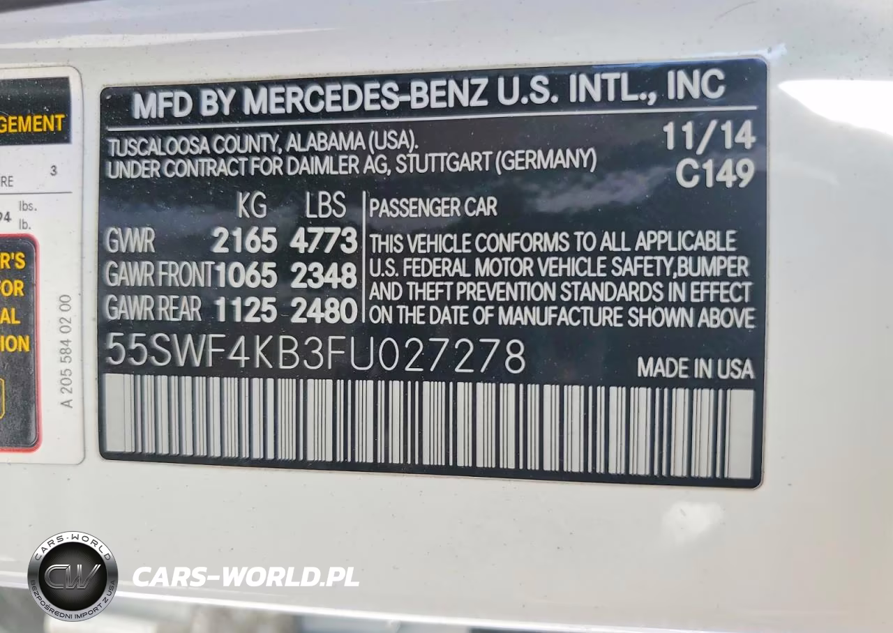 2015 Mercedes-Benz C 300 4Matic VIN:55SWF4KB3FU027278 - 12