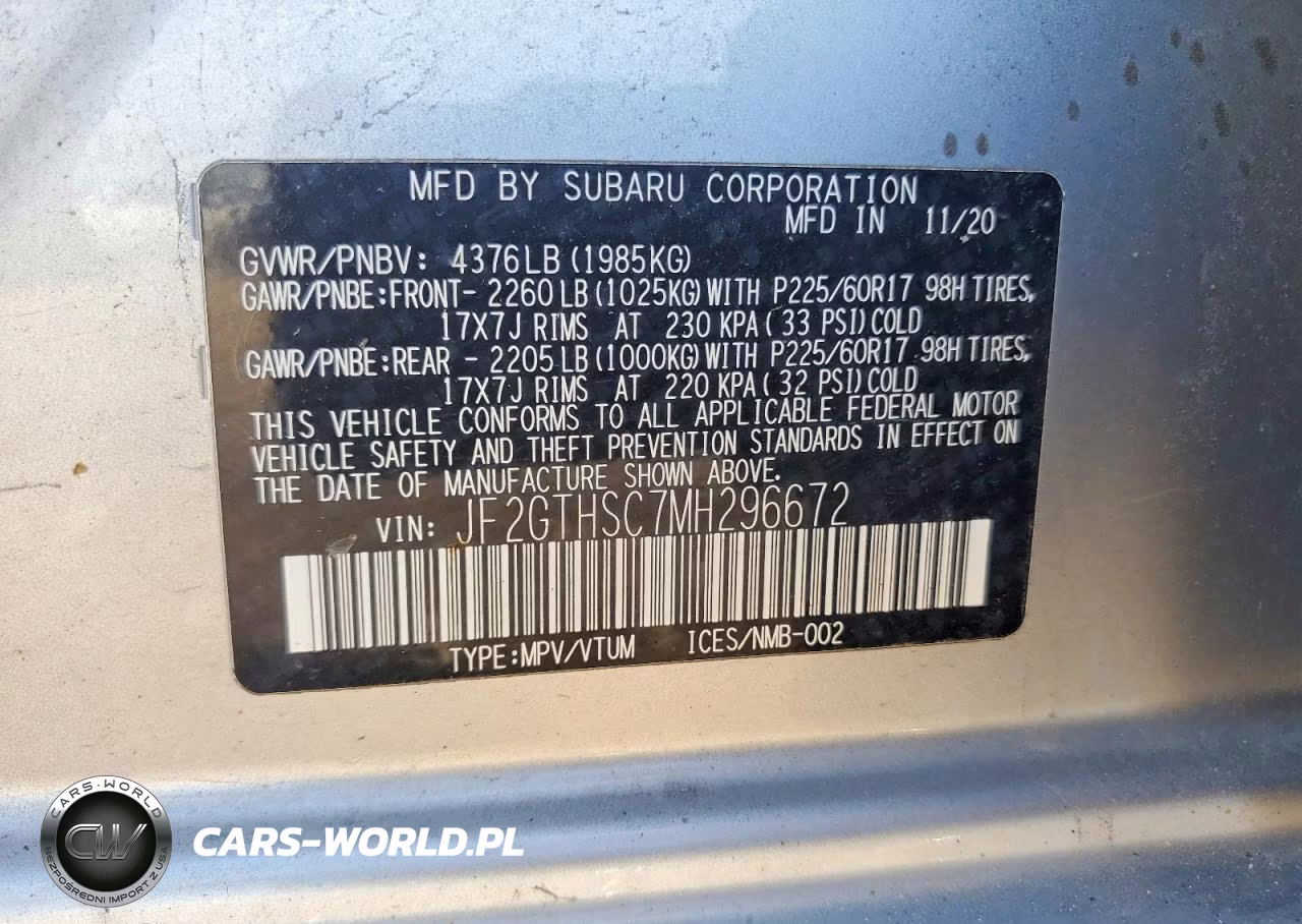2021 Subaru Crosstrek Sport VIN:JF2GTHSC7MH296672 - 12