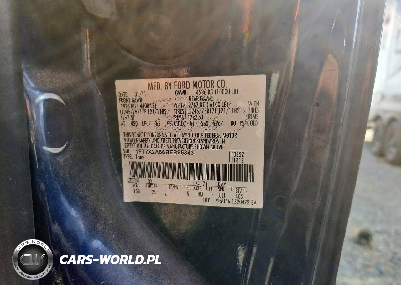 2011 Ford F250 Super Duty VIN:1FT7X2A66BEB95343 - 12
