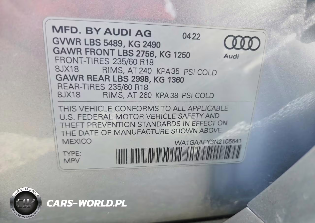 2022 Audi Q5 Premium 45 VIN:WA1GAAFY3N2105541 - 13