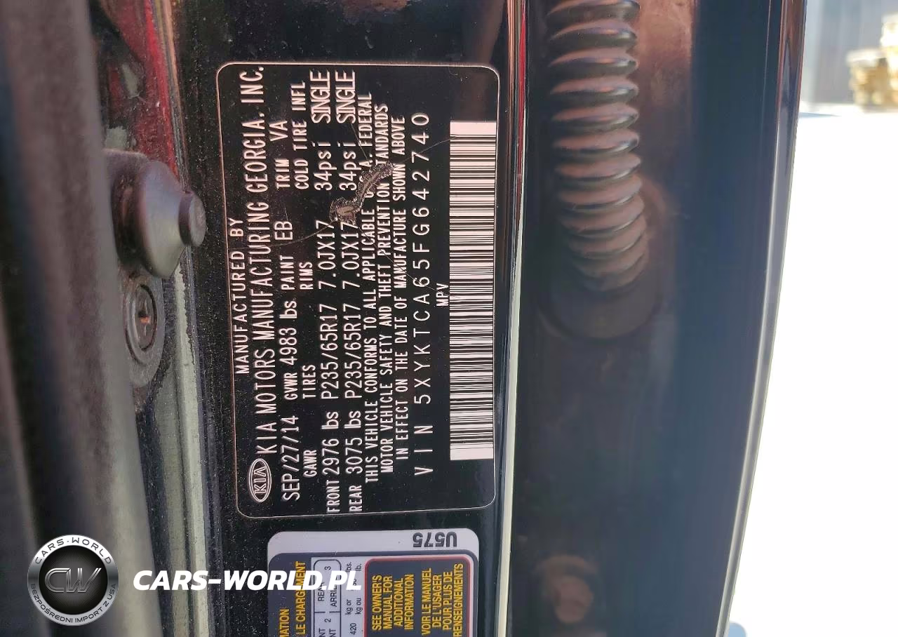 2015 Kia Sorento Lx VIN:5XYKTCA65FG642740 - 13