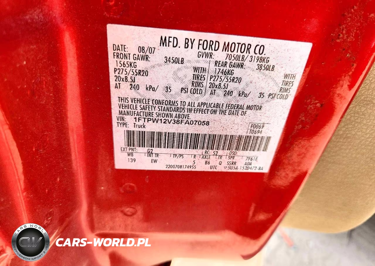 2008 Ford F150 Supercrew VIN:1FTPW12V38FA07058 - 12