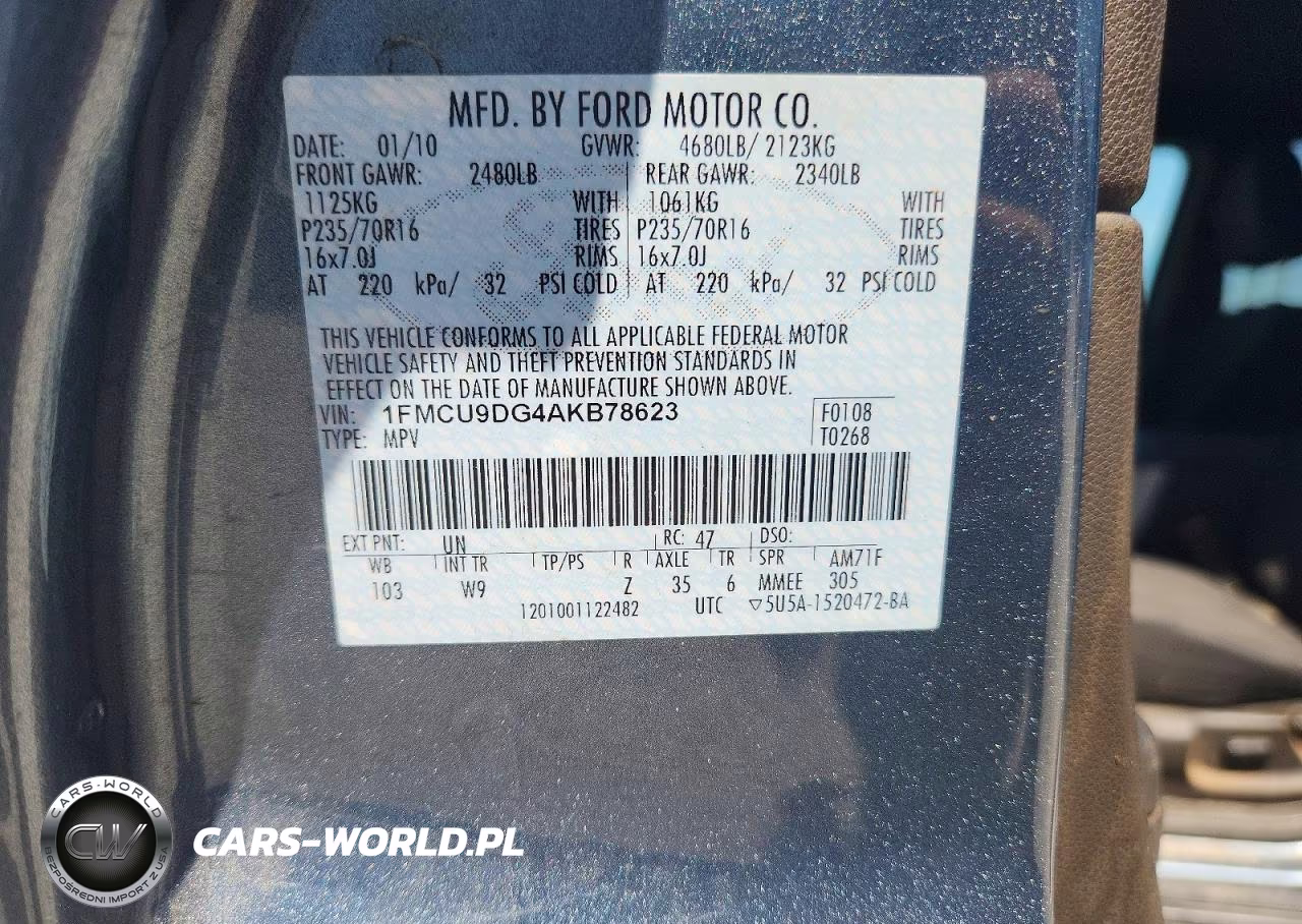 2010 Ford Escape Xlt VIN:1FMCU9DG4AKB78623 - 13