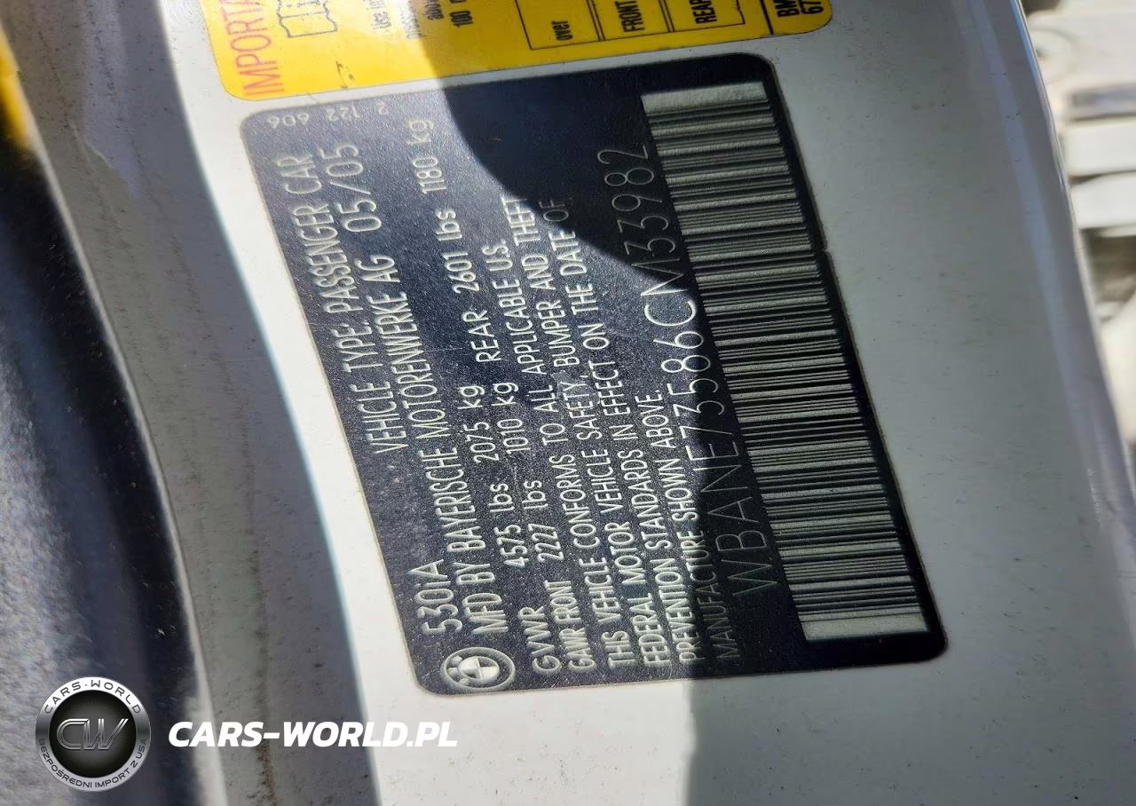 2006 BMW 530 I VIN:WBANE73586CM33982 - 12