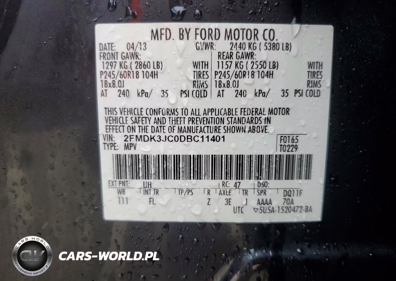 2013 Ford Edge Sel VIN:2FMDK3JC0DBC11401 - 13