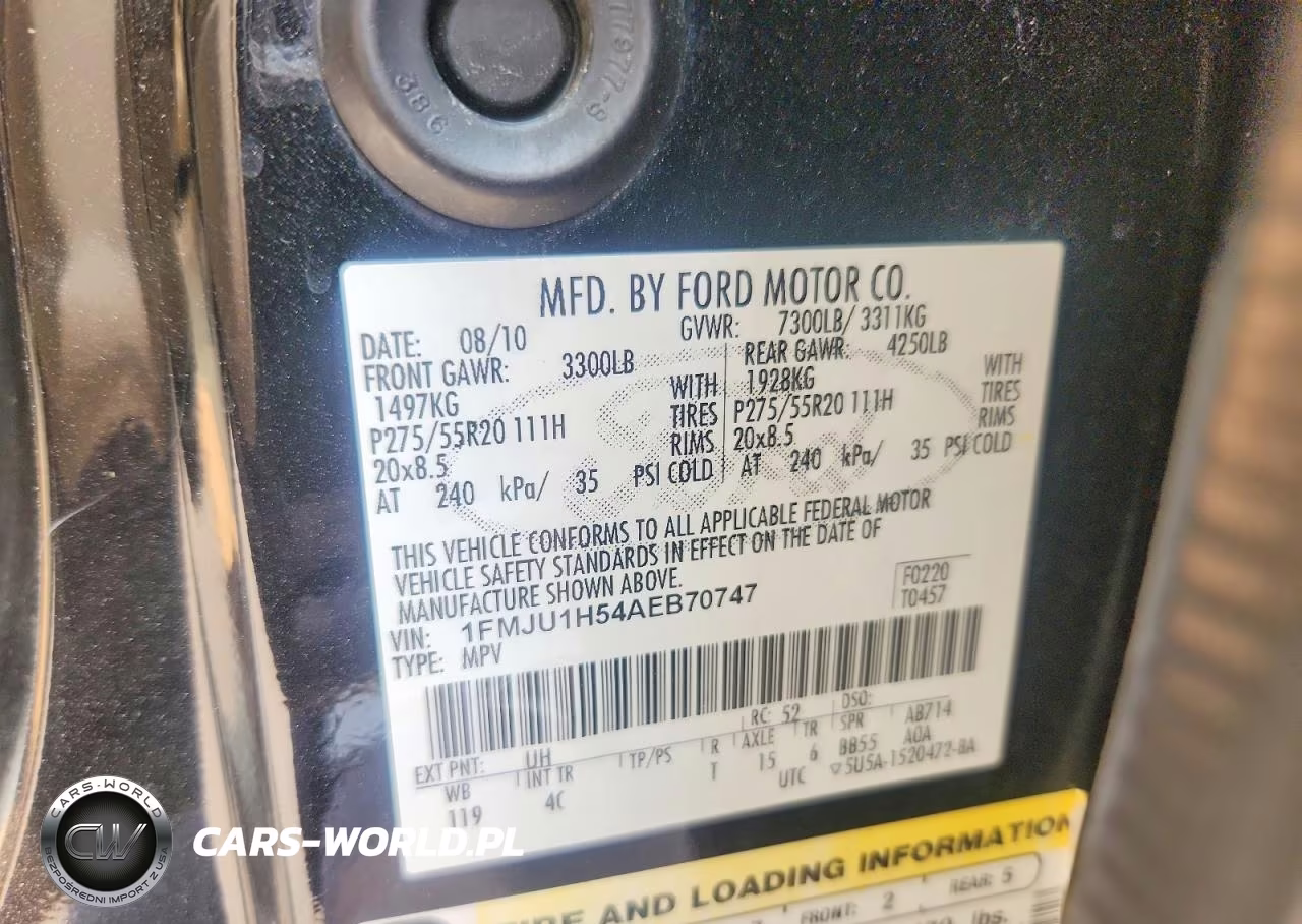 2010 Ford Expedition Eddie Bauer VIN:1FMJU1H54AEB70747 - 14
