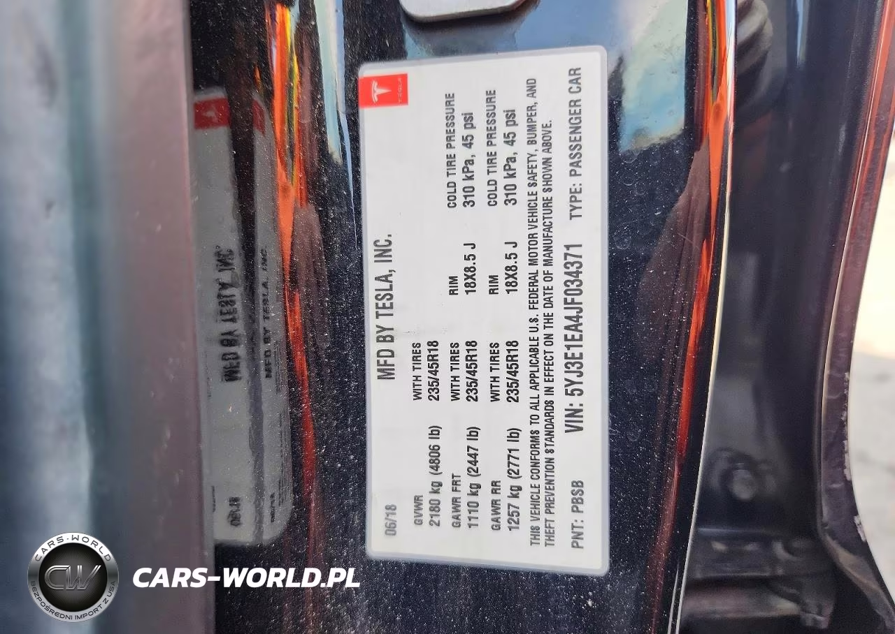 2018 Tesla Model 3 VIN:5YJ3E1EA4JF034371 - 12