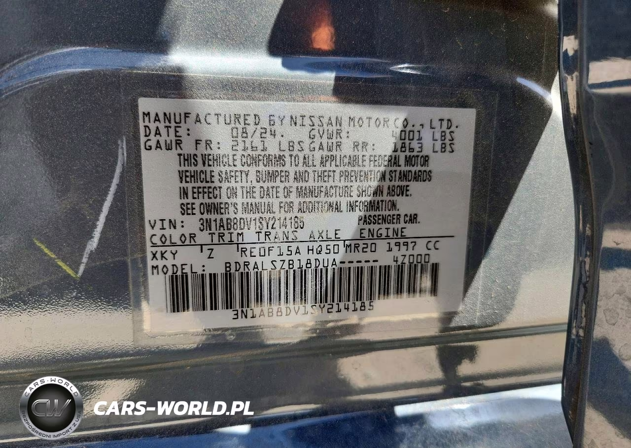 2025 Nissan Sentra Sr VIN:3N1AB8DV1SY214185 - 12