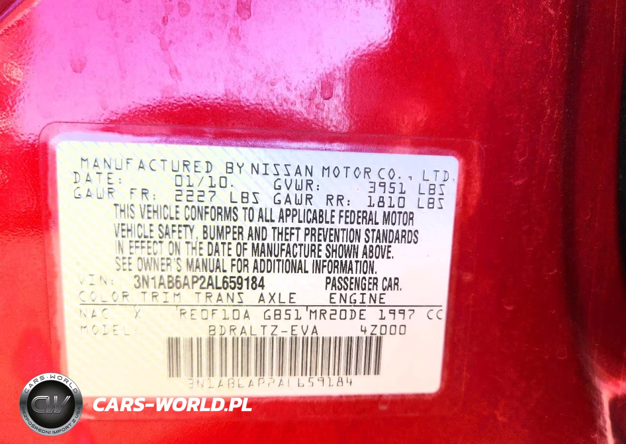 2010 Nissan Sentra 2.0 VIN:3N1AB6AP2AL659184 - 12