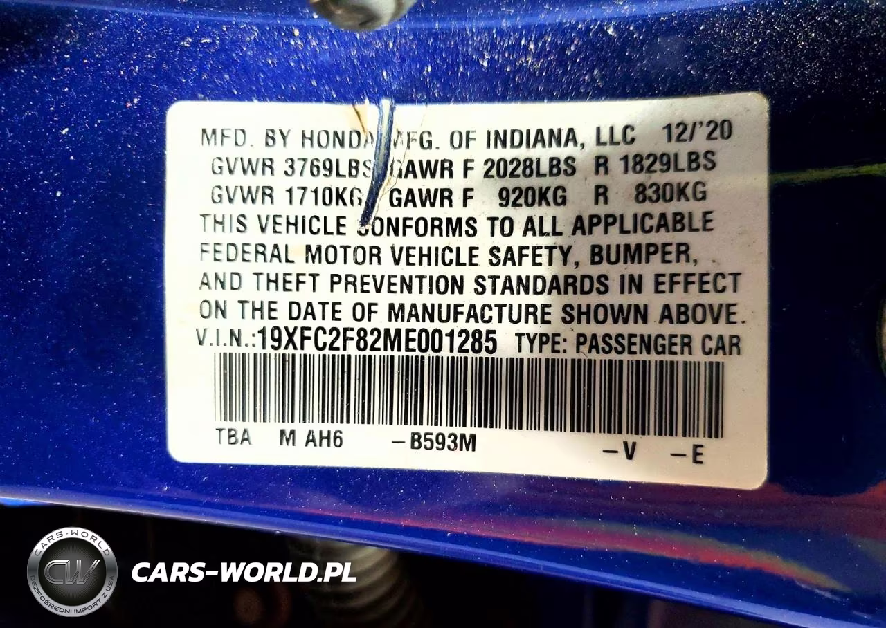 2021 Honda Civic Sport VIN:19XFC2F82ME001285 - 13