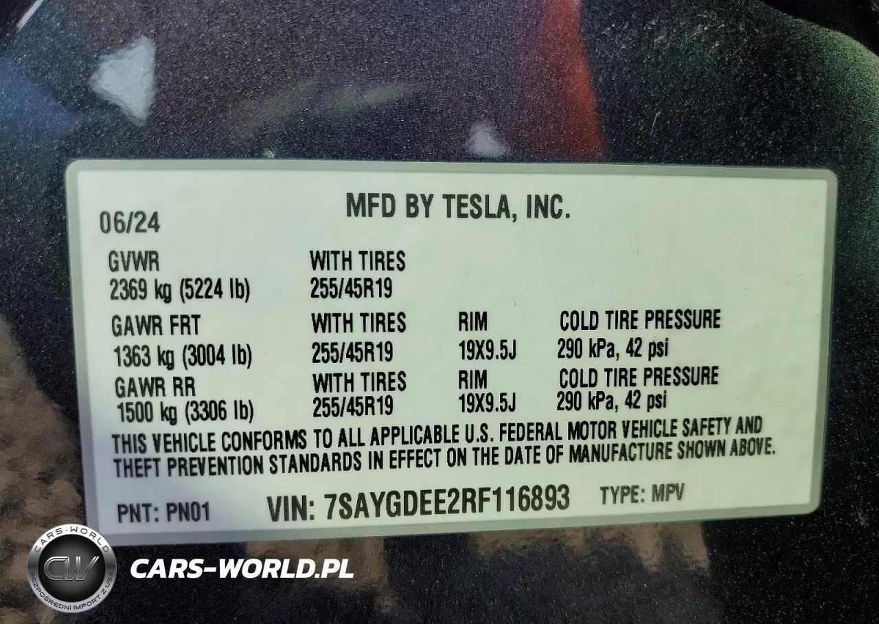 2024 Tesla Model Y VIN:7SAYGDEE2RF116893 - 14